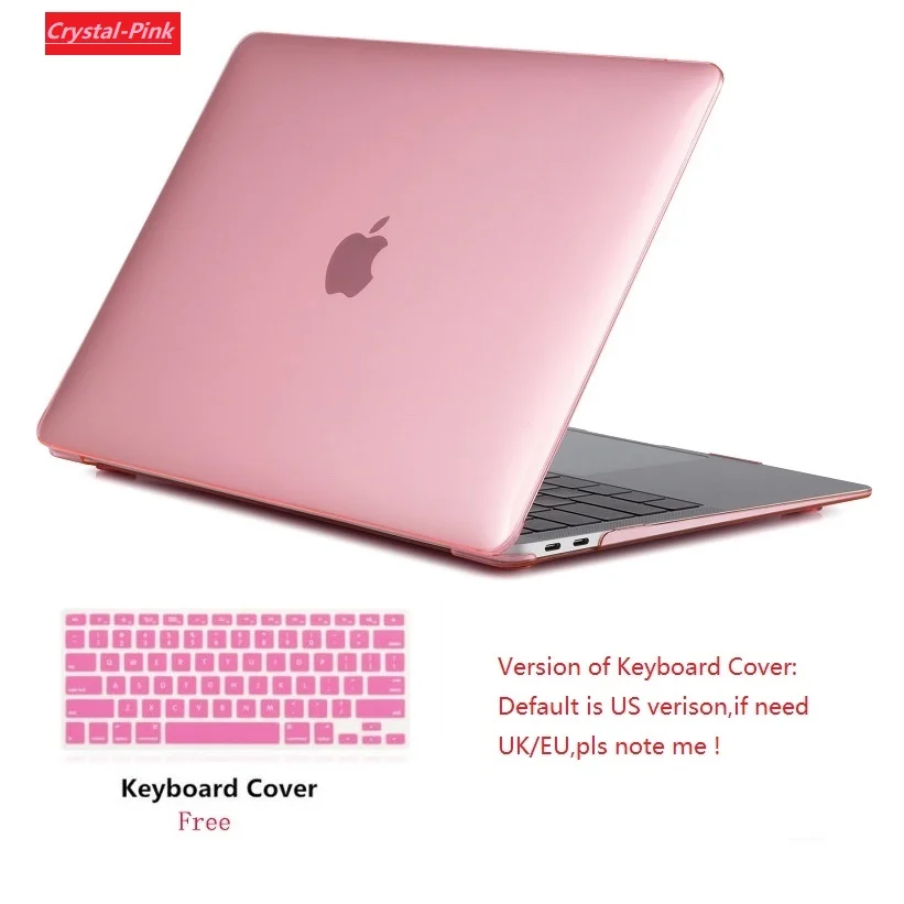 Новинка, Кристальный чехол-клавиатура для ноутбука Apple Macbook Pro retina Touch Bar& ID Air 11 11,6 12 13 15 дюймов, Жесткий Чехол - Цвет: Crystal Pink