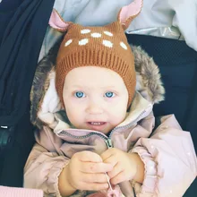 MILANCEL/весенние детские шапки; детская Милая шляпа оленя; шапочка для малышей; вязаная шапка для маленьких девочек и мальчиков; реквизит для фотосессии