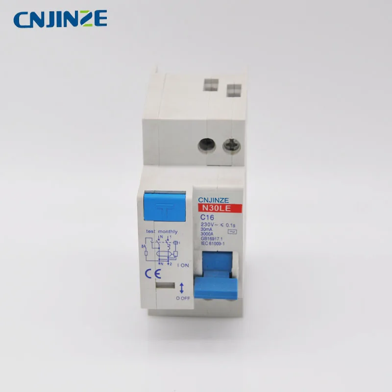 

DPNL 1P+N CNJINZE Blue handle Residual current Circuit breaker with over current and Leakage protection RCBO 16A