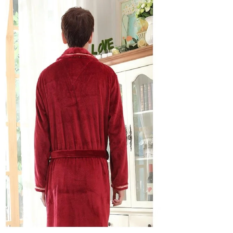 Siriusha79 Winter Men's Section Thicker Paragraph Flannel Lingerie Robe Coral Cashmere Home Essential Fabric Soft and Skin Siriusha79 Winter Men's Section Thicker Paragraph Flannel Lingerie Robe Coral Cashmere Home Essential Fabric Soft and Skin