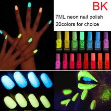 1 шт. 20 карамельные цвета дизайн ногтей Светящаяся Краска Лак для ногтей неоновый лак для ногтей, светящийся флуоресцентный лак для ногтей светится в темноте
