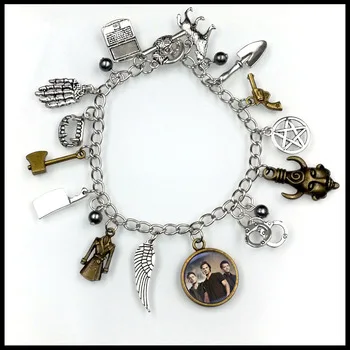 supernatural inspirational CHARM BRACELET tv jewelry dean sam davils protection winchester BF225