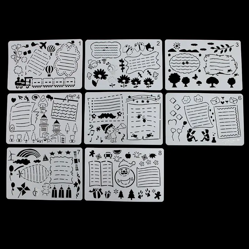 8 шт. дети мультипликационный рисунок формы пластик дети трафареты для картин DIY Бумага книги по искусству ремесло карты этикетки Закладка