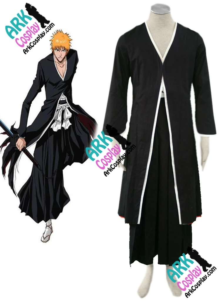 

Bleach Ichigo Kurosaki Cosplay Kimono Cosplay Black Mens Bleach Cosplay Costume