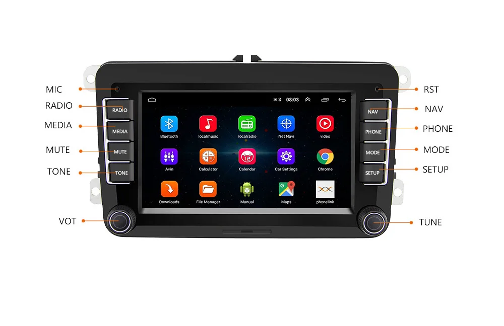 Android 8,0 четырехъядерный автомобильный DVD GPS Navi для Volkswagen VW Skoda Octavia Golf 5 6 touran passat B6 Polo Tiguan плеер аудио
