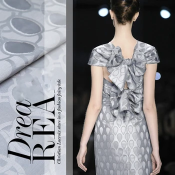 

Unique silver preferential fabrics fashion fantastic space dimensional circle thin cotton jacquard ultra chic recommended