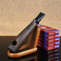 Новые сигары Стиль курительная трубка 9 мм фильтр деревянная подставка Для мужчин Повседневное курительная трубка из черного дерева