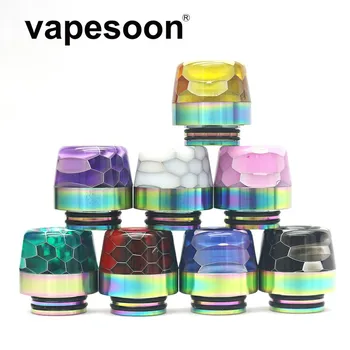 

25pcs Colorful in Rainbow Snake Skin Cobra 810 Drip Tip for e-Cigarette 810 Thread Atomizer Vape Vaporizer RBA RTA RDTA Tank