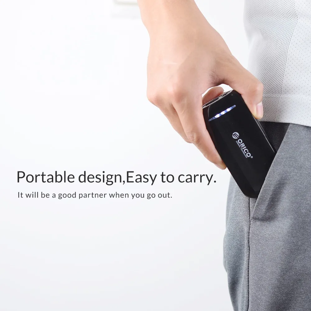 Портативный внешний аккумулятор ORICO 4000 мАч вход Micro USB светодиодный фонарик