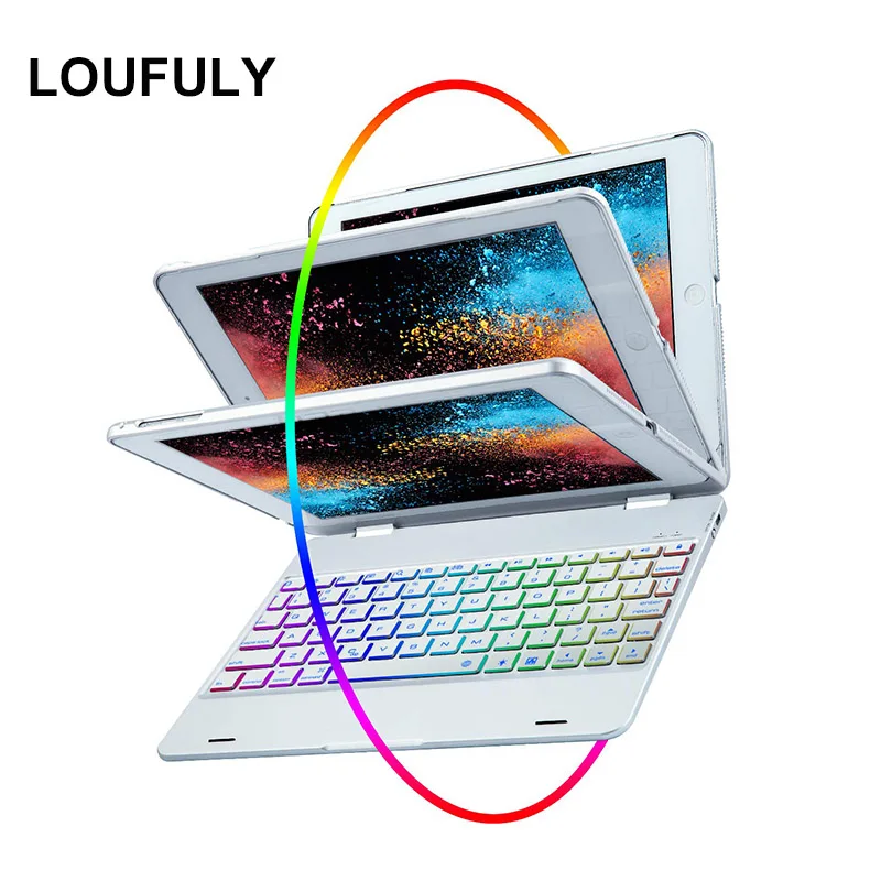 

Loufuly For iPad Air Keyboard Case Bluetooth Wireless Keyboard For iPad 2018 Cover 9.7 Inch With 7 Backlit For A1474 A1475
