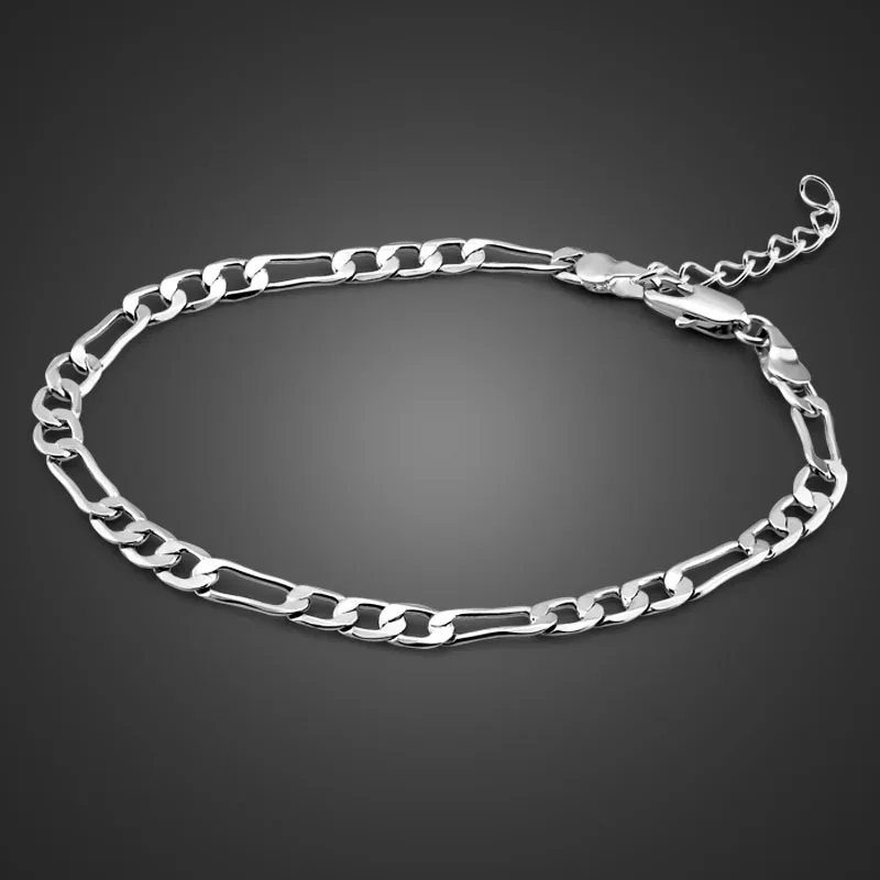 

Brand sterling silver bracelet. Fashion solid 925 silver woman 4MM bracelet. Wholesale authentic silver jewelry girl lady gifts