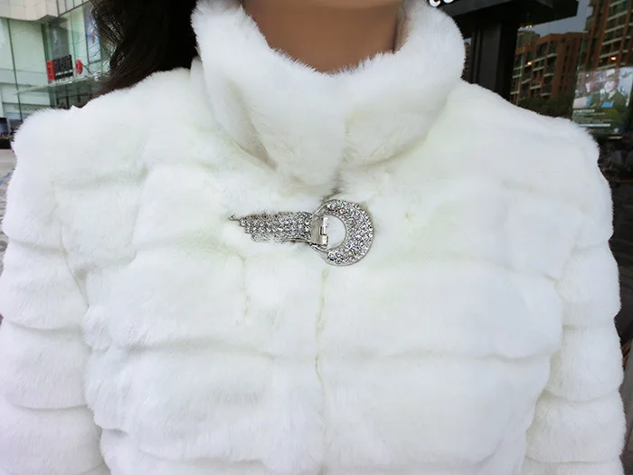 ZADORIN Зимний Элегантный в форме бриллианта Клип пальто из искусственного меха для женщин стоячий воротник белое пушистое пальто куртка из искусственного меха manteau fourrure hiver