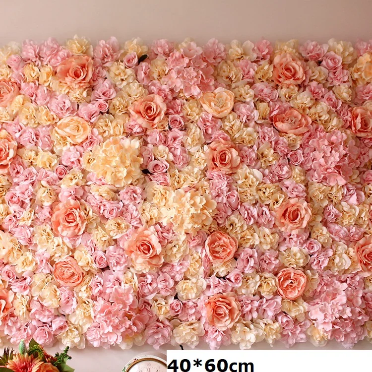 

40*60cm Artificial Flowers Mat Silk Rose Hybrid Wedding Flower Wall Artificial Rose Peony Flower Wall Panels Wedding Decoration