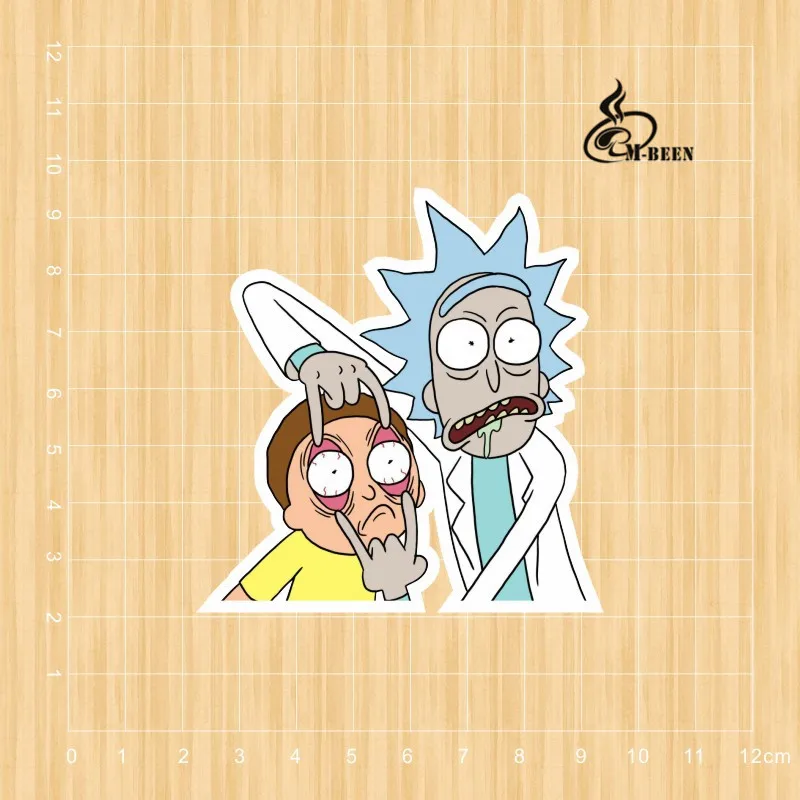 

Western animation doodle rick and morty Notebook refrigerator skateboard trolley case backpack Tables book PVC Car sticker
