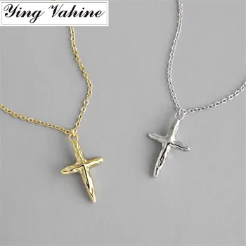 

ying Vahine 100% 925 Sterling Silver Classic Cross Pendant Necklaces for Women