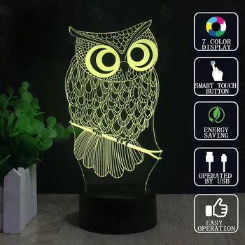 

3D Cartoon Animal Shaped Visualization LED Night Light Change Bedroom Party Decoration Lamp Colorful touch + remote control