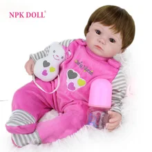 NPKDOLL 40cm Silicone Reborn Baby Doll kids Playmate Gift For Girls 16 Inch boneca reborn men Toys For Bouquets Doll Bebe Reborn
