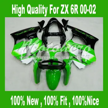 

MTHNINJA ZX 6R 2000 2002 green black fairings For KAWASAKI ZX-6R 00-02 ZX 6R 00 01 02 ZZR600 motorcycle Fairing kits ZX6R 2000 0
