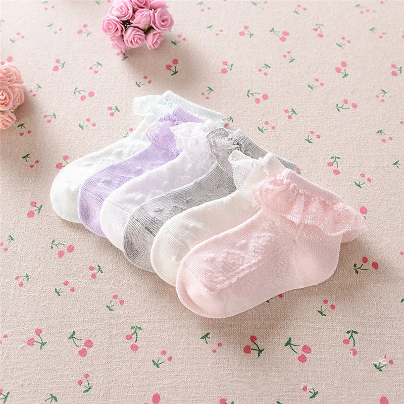 Новое поступление, кружевные носки ярких цветов для маленьких девочек детские носки принцессы 5 цветов, летние носки для новорожденных, детские носки