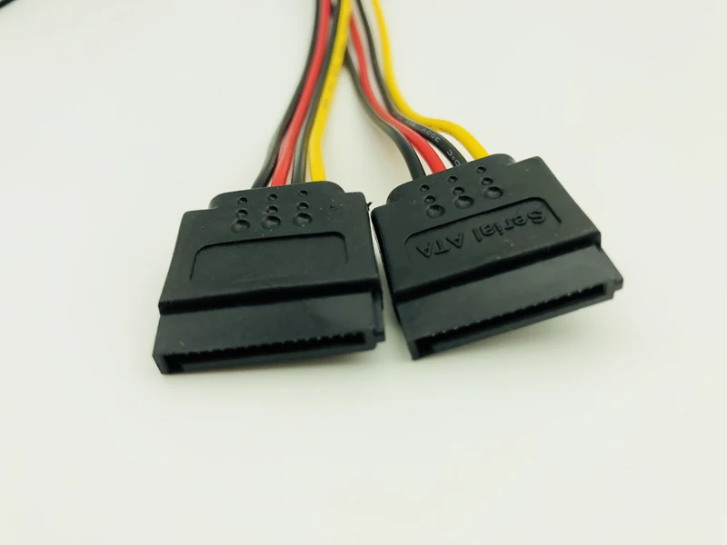 15Pin SATA Male to 2 Female 15Pin Serial ATA Power PC Computer Power Cable HDD Splitter Connector Cables for BTC ETH EOS Mining