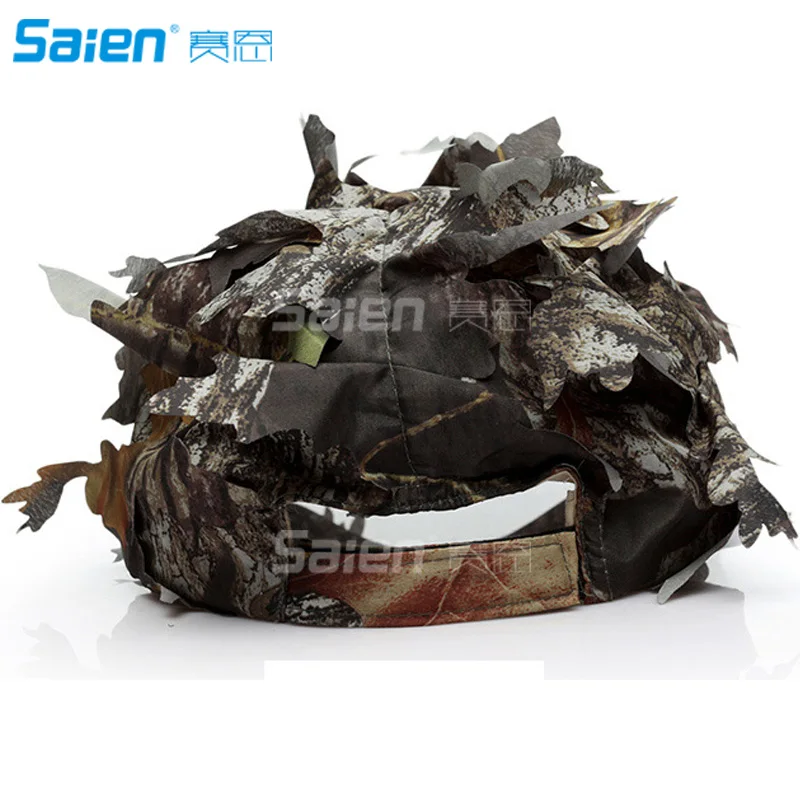 Camouflage 3D Leafy Bucket Hat Hunting Military Camo Cap Hunter Sniper Ghillie Bucket Hats Adjustable Jungle Bush Hat