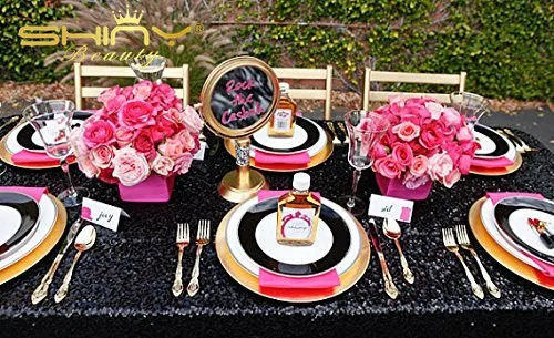 ShinyBeauty скатерть с блестками 48x72 дюймов черное для свадьбы/вечерние/Decoration 125x180cm a на