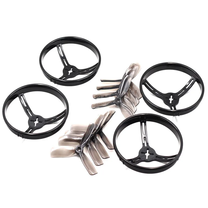 

4045 4040 Propeller Protector Cover Case 4 Inch Props Guard Ring+4045 3-blade Propeller For FPV RC Race Drone 18xx 22xx Motor