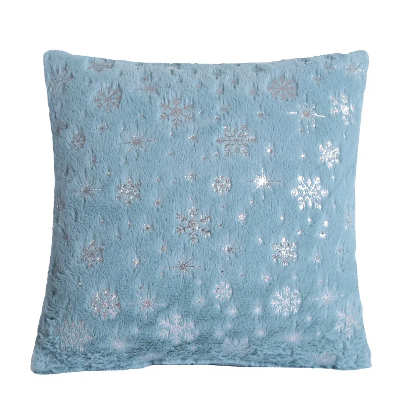 Decorative Pillows 45x45cm Silver Snowflake Cushion Cover Plush Throw Pillow Case Seat Sofa Bed Pillow Case for Living Room New