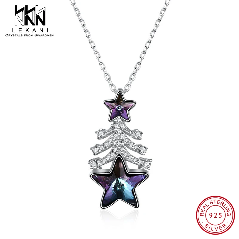 Ожерелье с подвеской в виде рождественской елки и кристаллами Swarovski для женщин