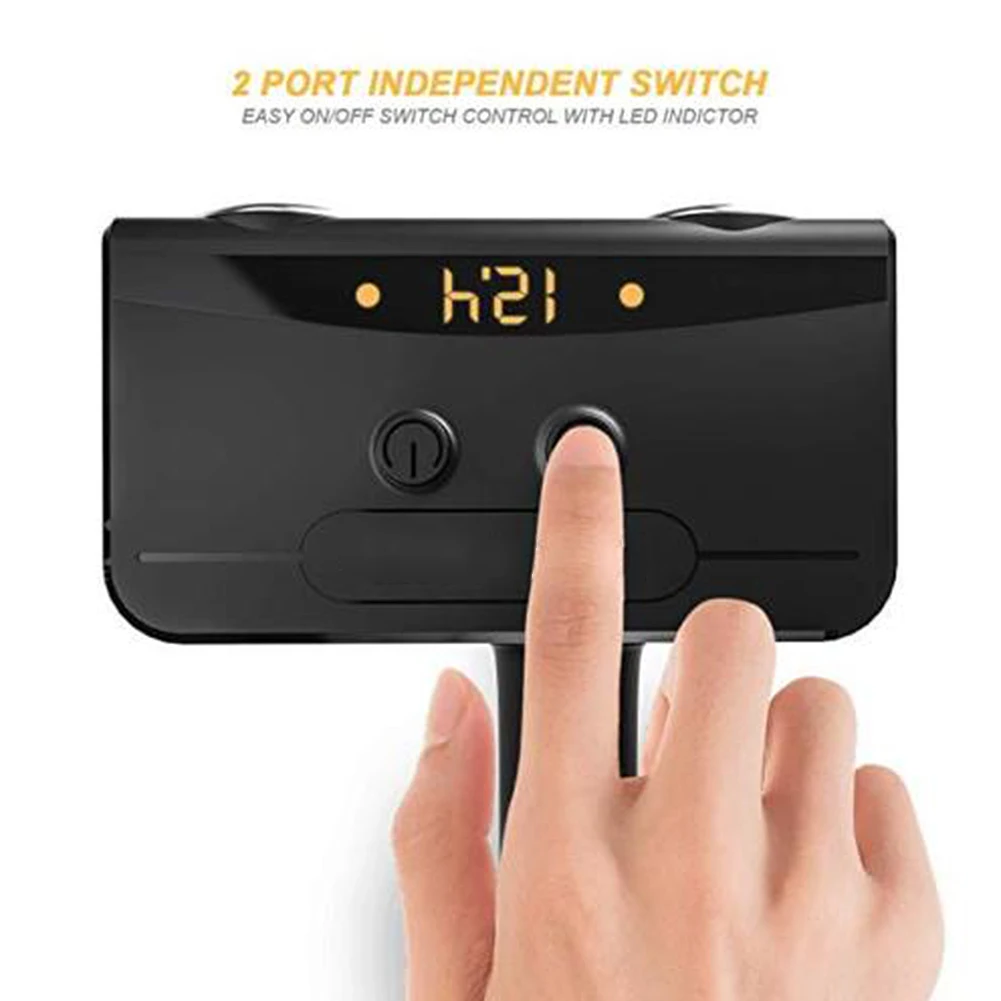 1 إلى 2 مآخذ اللوحي المستكشف ولاعة السجائر الفاصل المزدوج USB للهاتف المحمول محول ABS شاحن سيارة GPS السيارات شحن سريع 1 إلى 2 مآخذ اللوحي المستكشف ولاعة السجائر الفاصل المزدوج USB للهاتف المحمول محول ABS شاحن سيارة GPS السيارات شحن سريع