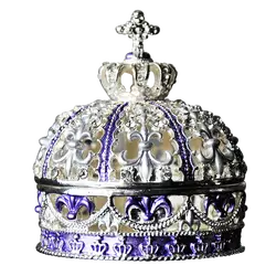 Россия царская корона выдалбливают Дизайн ювелирные футляры коллекционные металлические шкатулке серьги кольца Дисплей упаковка