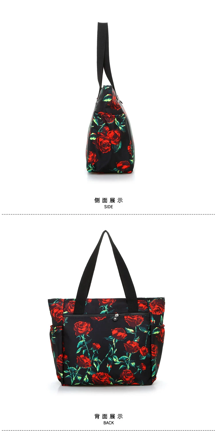 Floral Big Shoulder Bag Lightweight Large Capacity Casual Bag Waterproof Oxford Rural style Handbag Women Fashion Travel Bag best Women's Bags