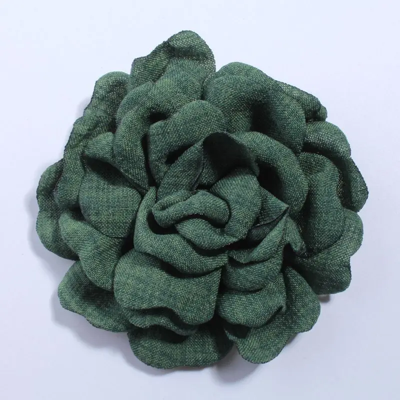 5 шт.(8 см), новые сожженных край цветы на сатиновой ткане для платья Декоративные искусственные цветы для свадебного приглашения - Цвет: Green