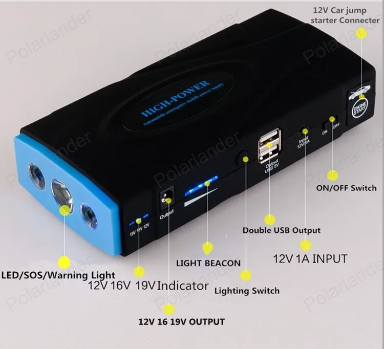 Высокое качество 2 USB бензиновый автомобиль скачок стартер мини портативный аварийный ноутбук мобильный телефон зарядное устройство power bank авто усилитель