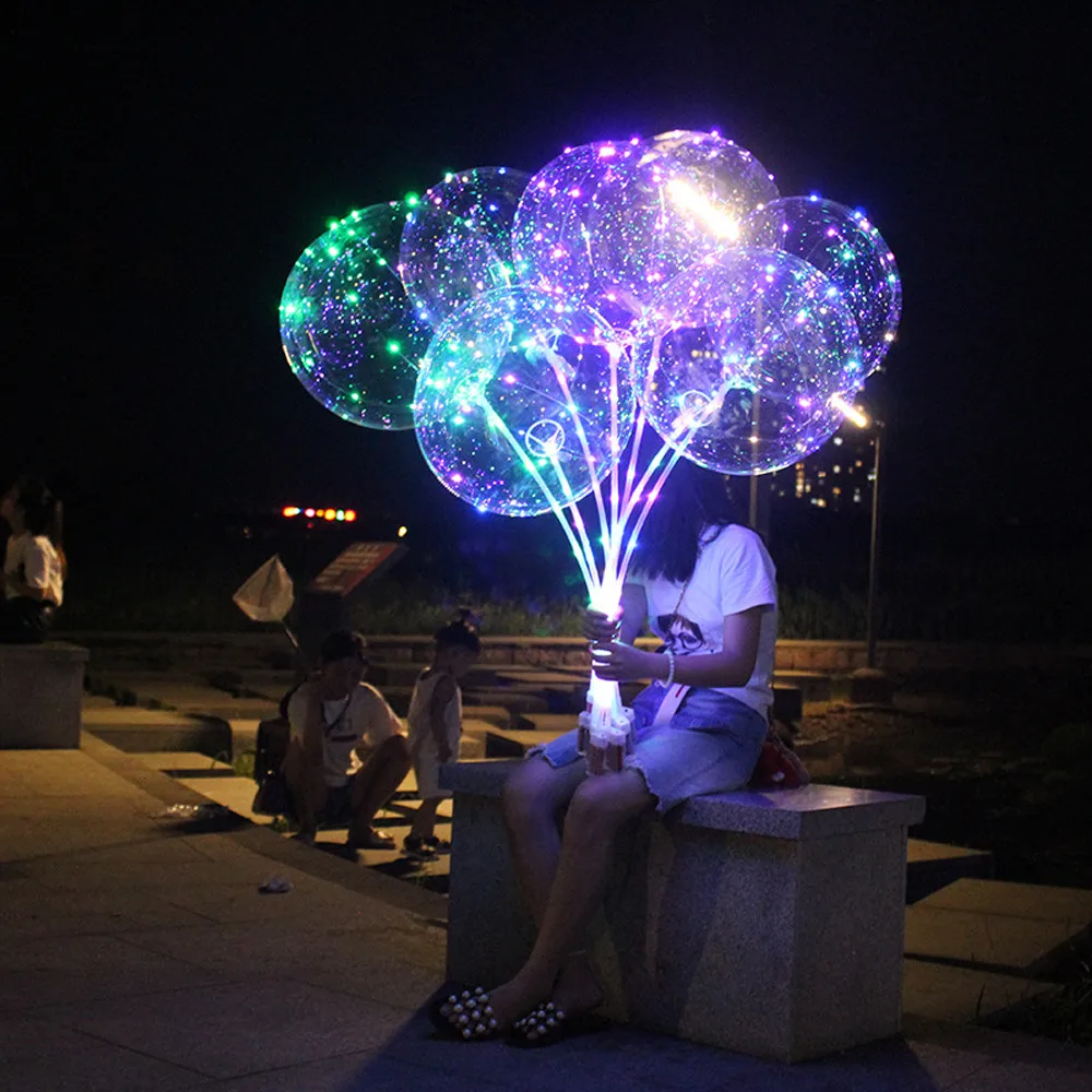 

Reusable Luminous Led Balloon Transparent Round Bubble Decoration Party Wedding W717