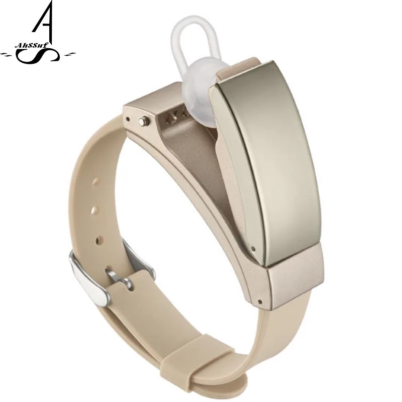 AhSSuf Smartband Bluetooth Earphone Fitness Tracker Vibrating Alarm