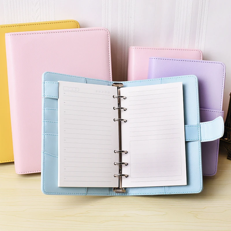 rvize creative spiral notebook a5 a6 leather planner 3 ring planner