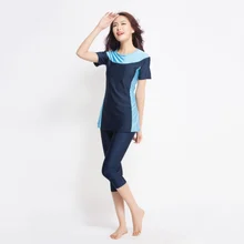 Новые поступления 1 компл. Для женщин с коротким рукавом мусульманских Плавание костюм Плавание одежда скромность стиль мусульманки Плавание Костюмы Исламская одежда s-3XL j2