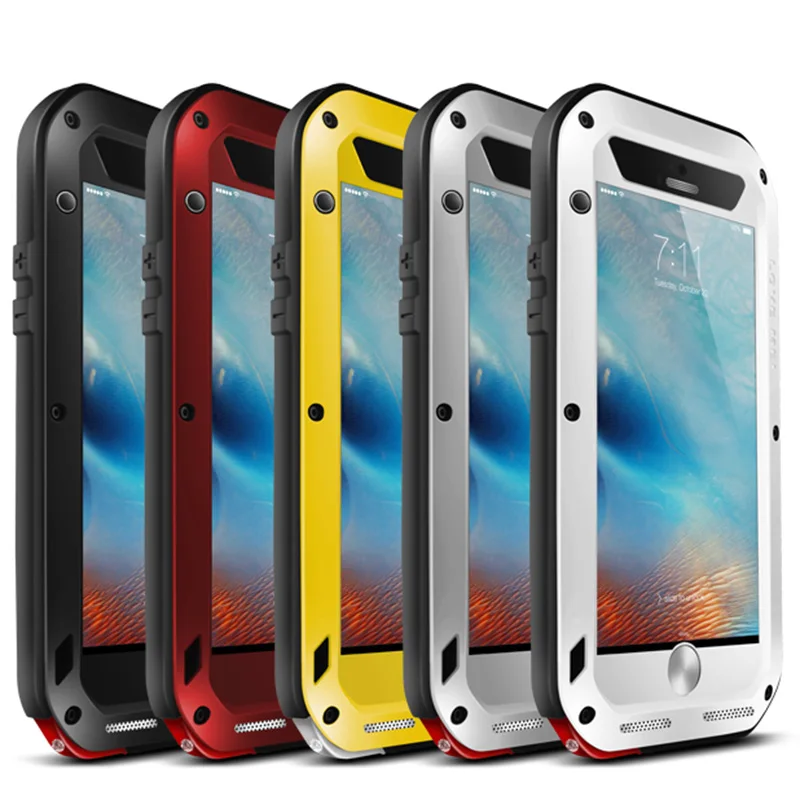 bilder für Liebe mei Leben Im Freien Wasserdichte Abdeckung Metall Aluminium + Silikon + Gehärtetem Glas Telefonkasten Für iphone 4 S 5 S 5C SE 6 & 6 S Plus bilder für Liebe mei Leben Im Freien Wasserdichte Abdeckung Metall Aluminium + Silikon + Gehärtetem Glas Telefonkasten Für iphone 4 S 5 S 5C SE 6 & 6 S Plus