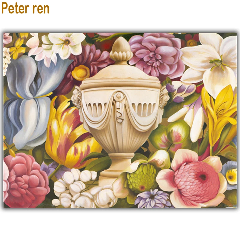Peter ren 5D DIY Diamond Embroidery Cross Stitch Flower Painting Rhinestone Home Decoration Mosaic needlework &quot&quot | Дом и сад