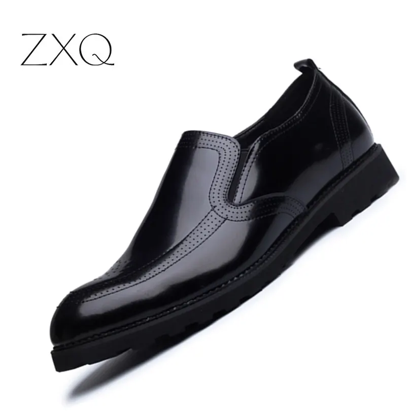 2017 British Style Retro Men Black Patent Leather Loafers Shoes Slip On Casual Flat Platform Men