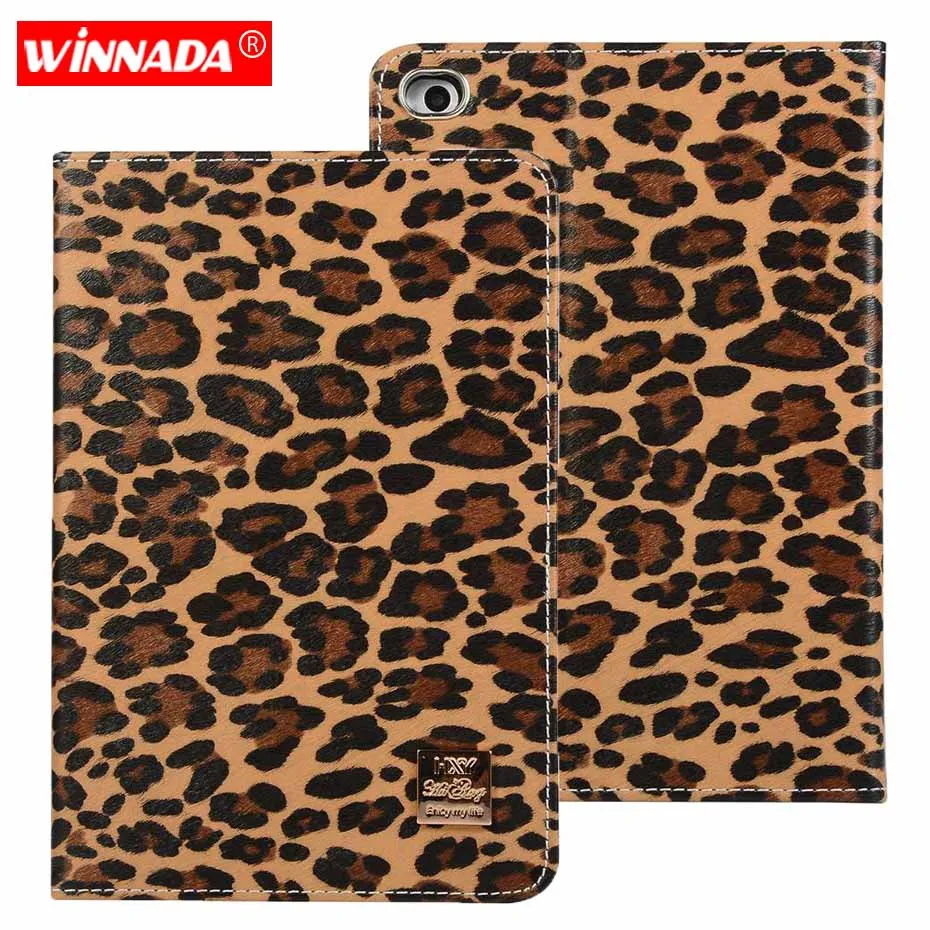 

For Apple ipad mini 3 2 1 4 case fashionable leopard print Stand PU Leather Protective Case TPU back Cover for ipad mini 4 Coque