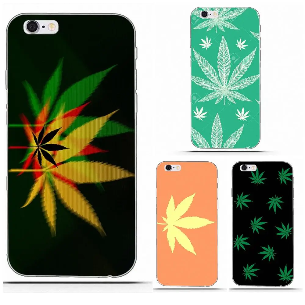 Чехол Wexoeq для сотового телефона с рисунком пеньковых листьев Apple iPhone X 4 4S 5 5C 5S SE 6 6S