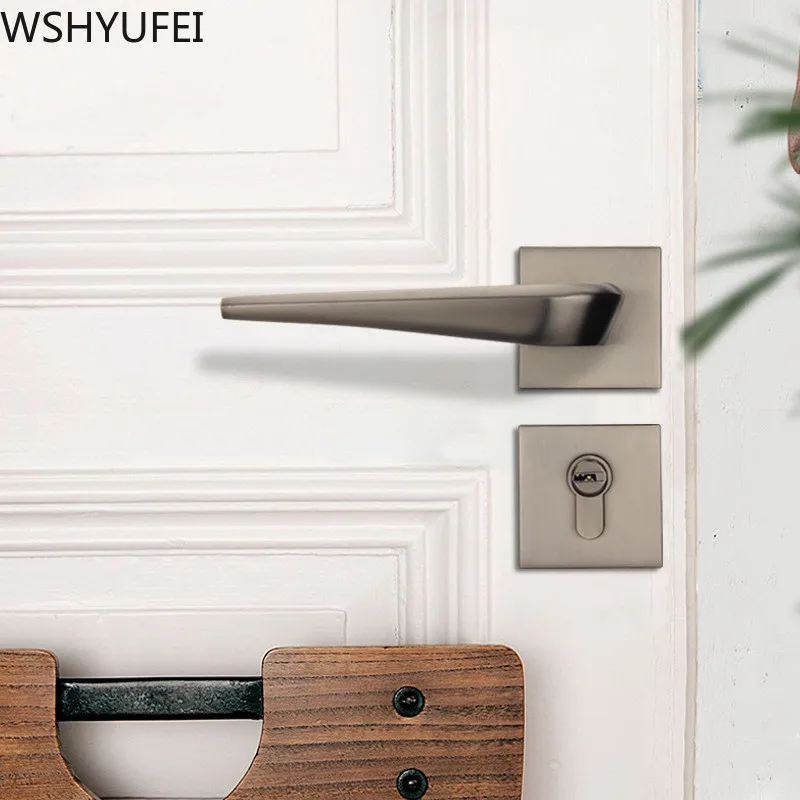 1pcs high quality home handle lock to the left and right door handle modern minimalist indoor durab - 33043435484