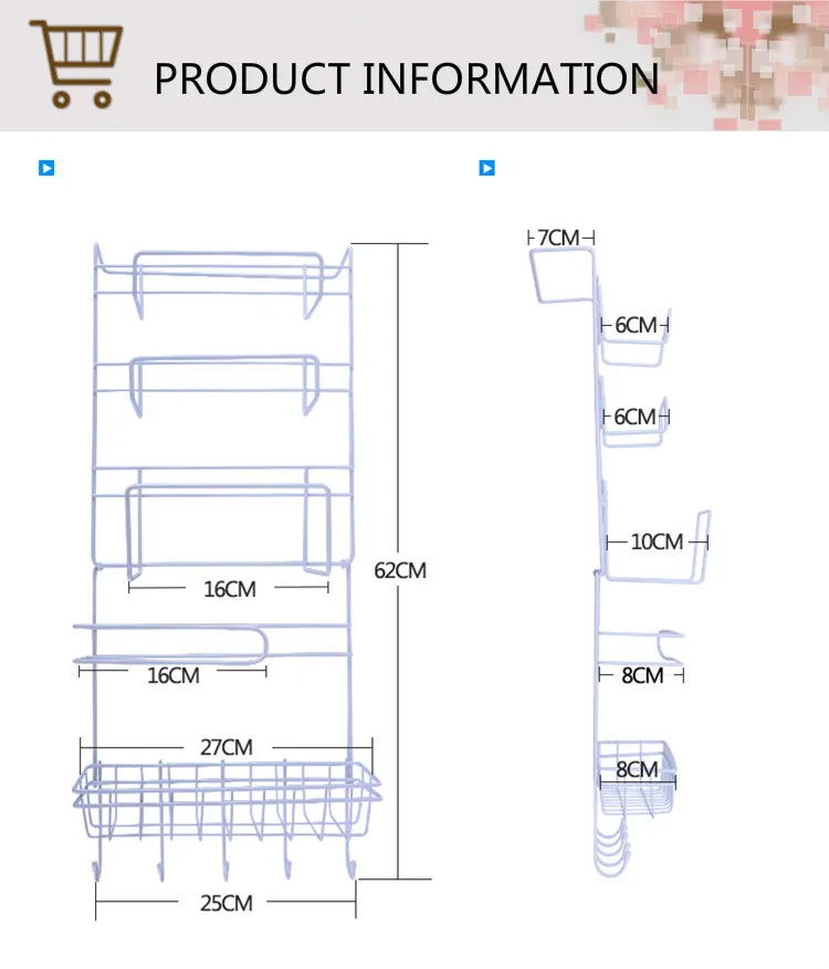 Kitchen Shelf Refrigerator Broadside Shelf Rack Sidewall Multipurpose Shelf Crack Storage Rack Multi-layer Kitchen Organizer