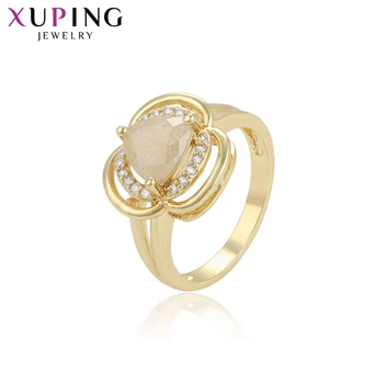 

Xuping Elegant Flower Shaped Ring for Girl Charm Style Light Yellow Gold Color Plated Pink Fashion Jewelry Gifts 15673
