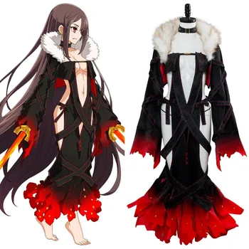 

Anime Fate/Grand Order Assassin Yu Mei Ren Flowers Kimono Outfit Women/girls Dress Halloween Carnival Cosplay Costume Made