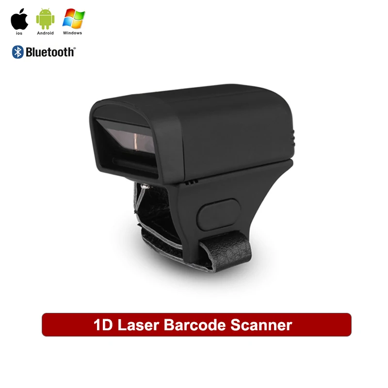 Wireless Portable Wearable 2D Bar Code Scanner Bluetooth Finger 1D Laser Scanning Ring mini barcode scanner photo scanner Scanners