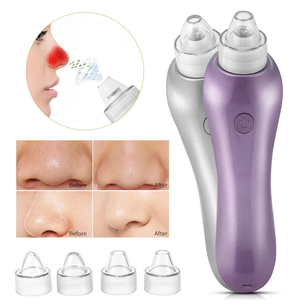 

4 Replaceable Heads Blackhead Vacuum Removal Skin Care Beauty Machine Inhaler Spot Acne Pore Cleaner Facial Cleanser Kit