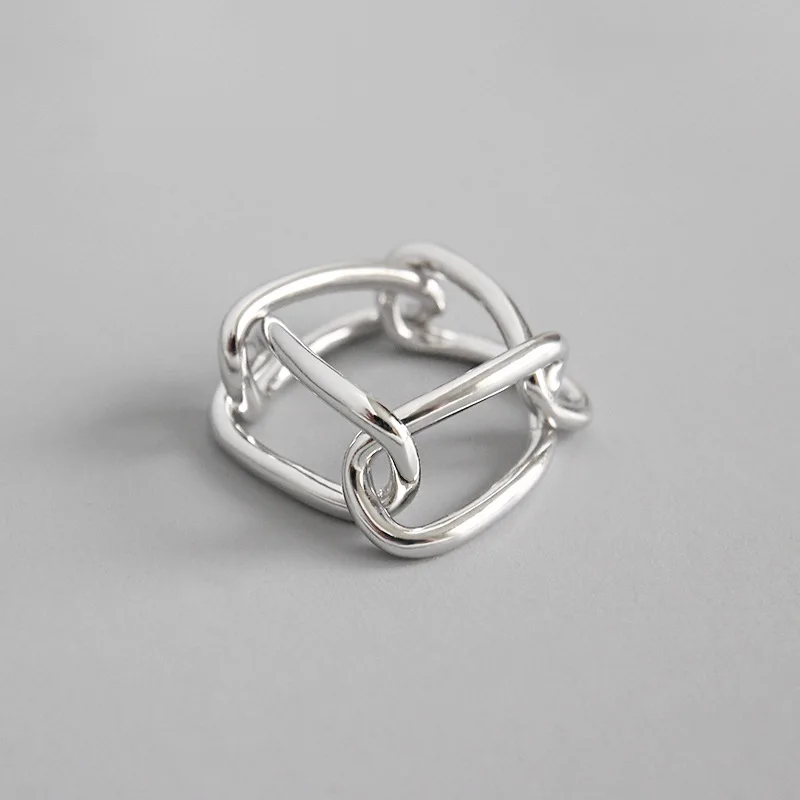 

HFYK Simple Chain Ring 925 Sterling Silver Rings For Women 925 Silver Jewelry Ring Silver 925 Bagues Pour Femme Aneis Anelli